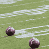 Footballs on a field
