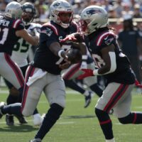 Rhamondre Stevenson of the New England Patriots